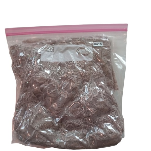 Blu Sage Taupe Lace Overlay Floral Sleeveless Double V Midi Slip Dress Sz 14P - Picture 7 of 8